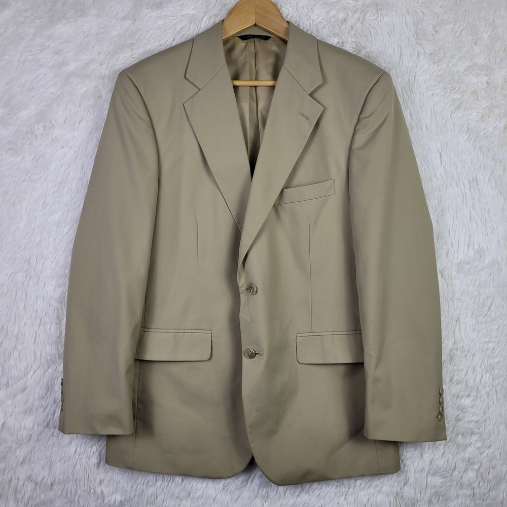 Brooks Brothers Men's Tan Cotton Blend Blazer Classic Business 41R